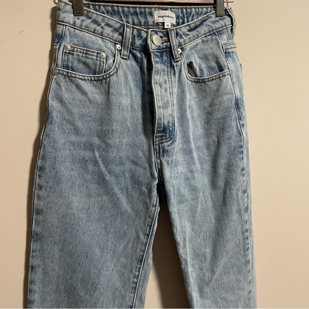 Revolve Superdown Straight Raw Hem Button Fly Jea… - image 5